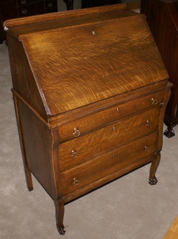 Tiger oak online secretary desk